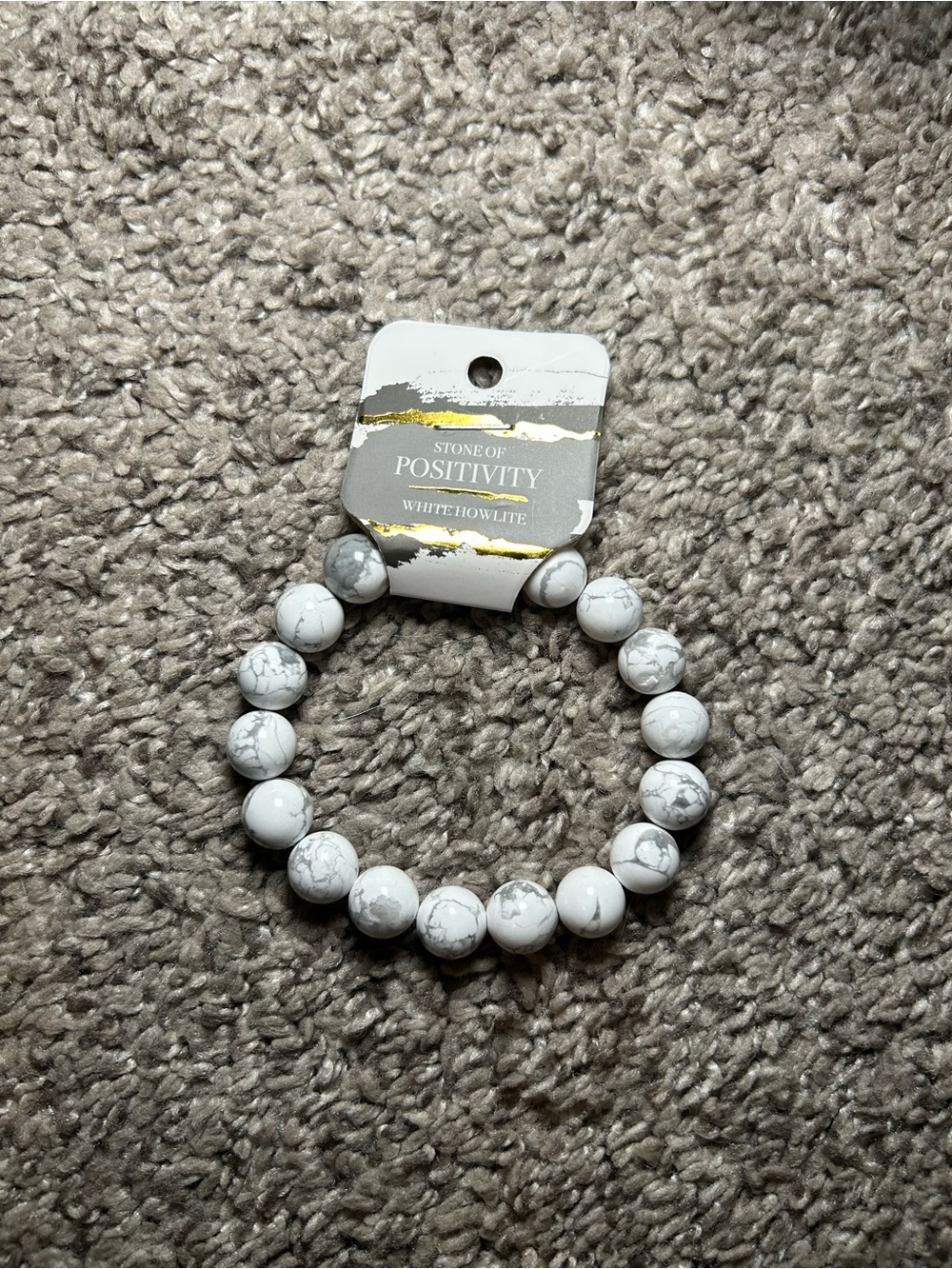 White Howlite Positivity Beaded Bracelet